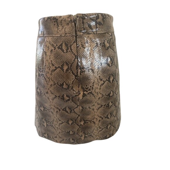 Blanknyc Brown & Black Snake Print Faux Leather Mini Skirt Size 31 - Picture 2 of 9